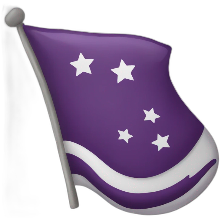 aubergine + white flag emoji