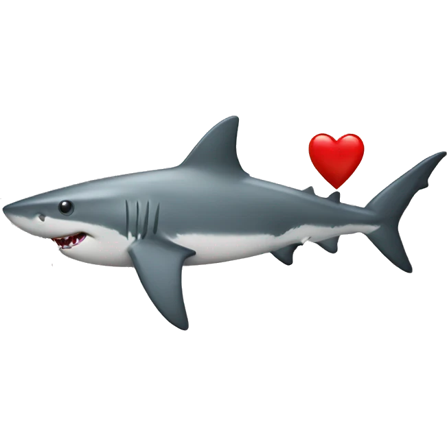 Shark with a red haert emoji