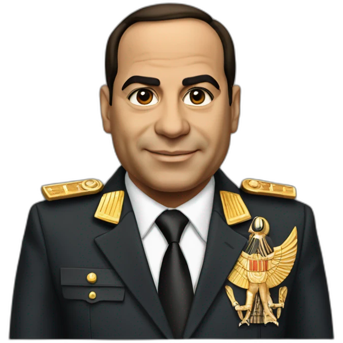 Egyptian President Al Sisi in a suit with egyptian flag emoji