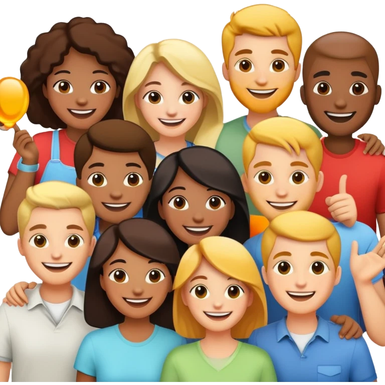 Facebook group with multiple people emoji