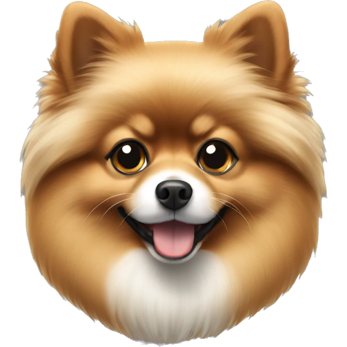Black, tan and white pomeranian emoji