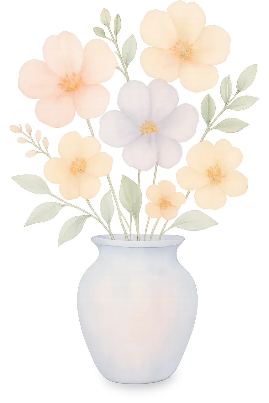 pastel flower vase emoji