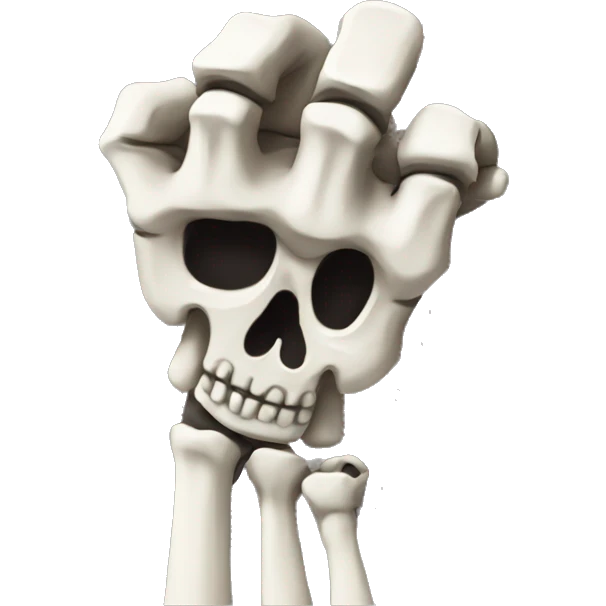 Skeleton fist w only middle finger upright  emoji
