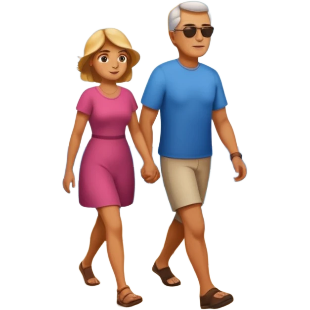 papa y mama caminando hacia el horizonte emoji