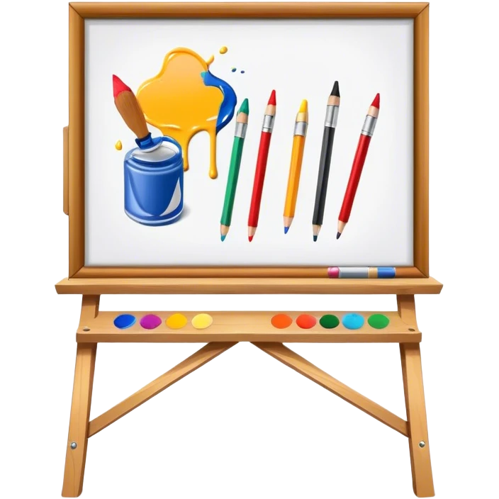 billboard with paints and pencils emoji