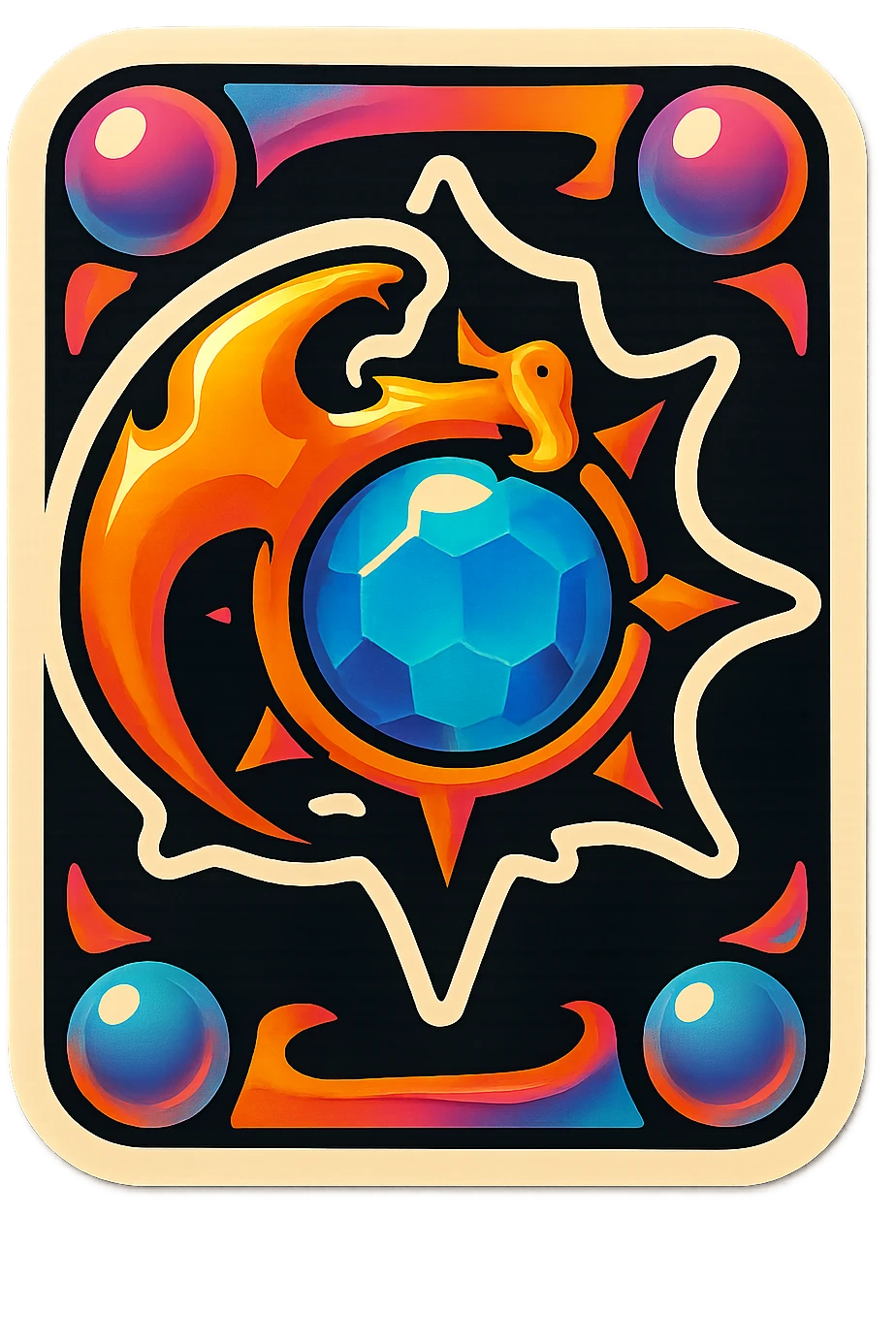 render a playing card back design for PCU emoji
