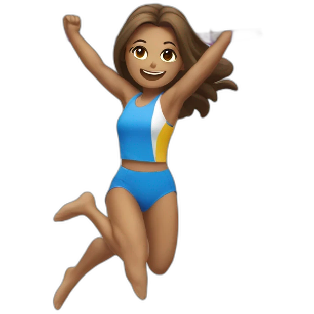pole vault girl jumping in beach volley uniform emoji