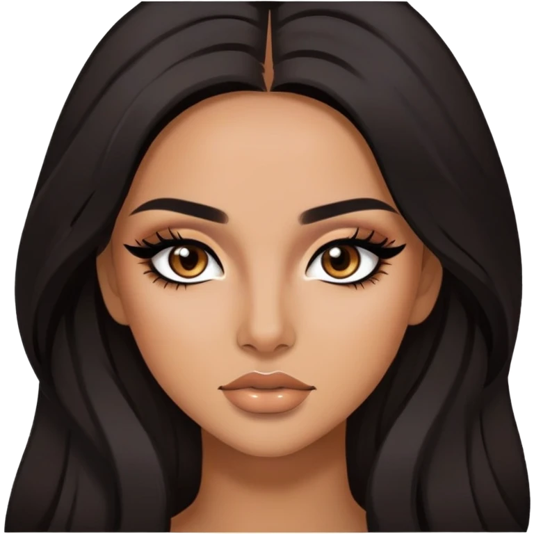 latina, baddie,pretty, brown eyes, makeup, black eyeliner, long hair emoji