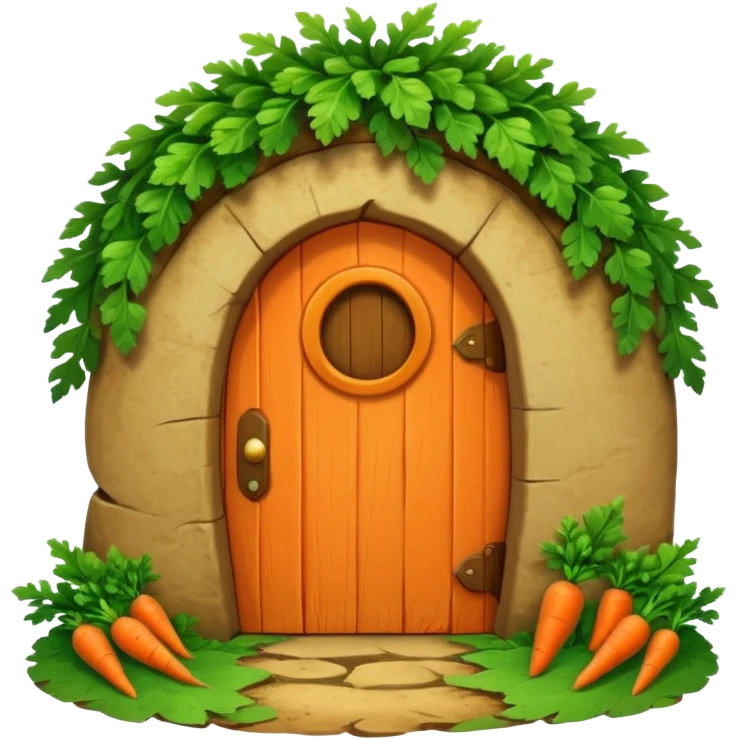 Rabbit burrow with carrot door emoji