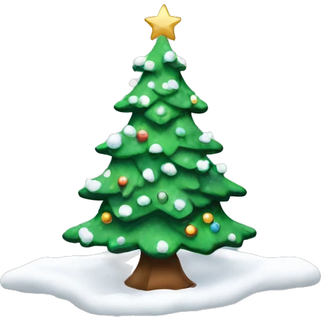 Christmas tree with snow emoji
