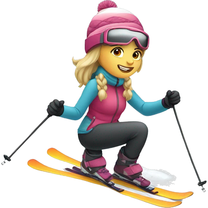 Sweet girls skiing emoji
