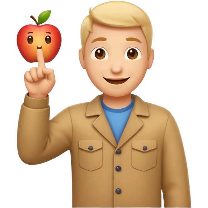 emoji of a happy cartoon person pointing downward toward the ground with both hands, standing upright, smiling warmly, both index fingers extended and pointing down clearly, simple light background, expressive and playful Apple emoji design showing the meaning “here / down here emoji