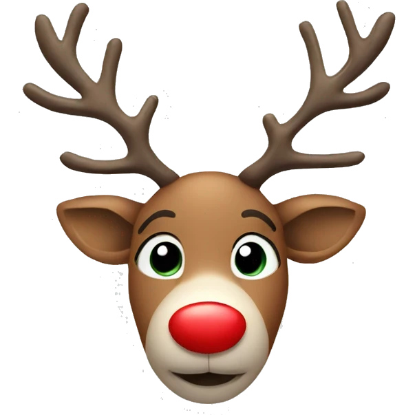 reindeer with a red nose emoji