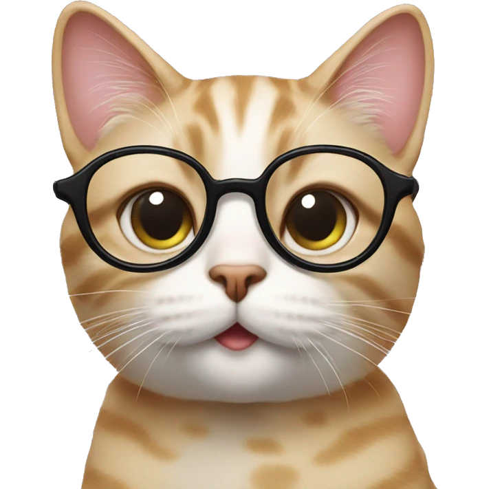 Cat wearing glasses sending kisses  emoji