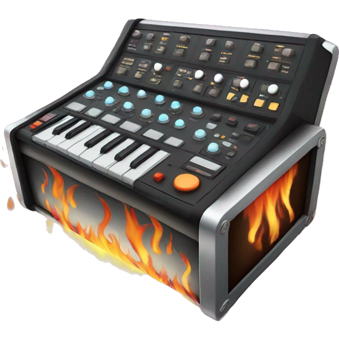 drum machine with flames emoji