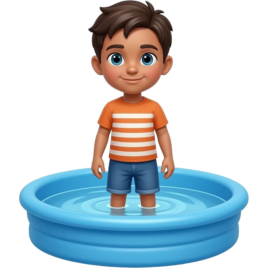 child confident in a small kiddy pool emoji