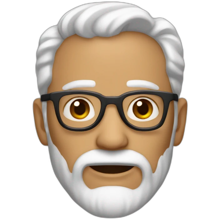 Homme chauve 60 ans avec barbichette emoji