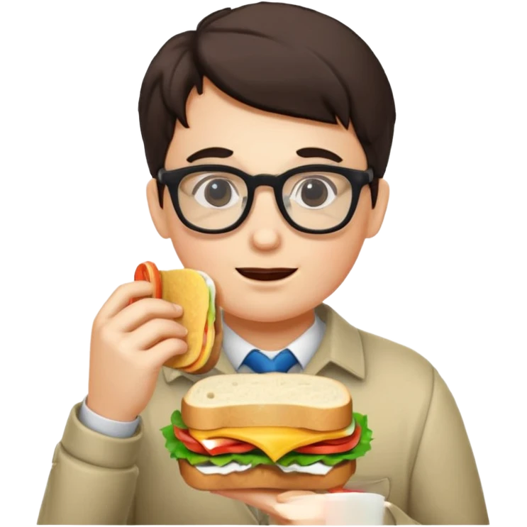 geek eating sandwicgh emoji
