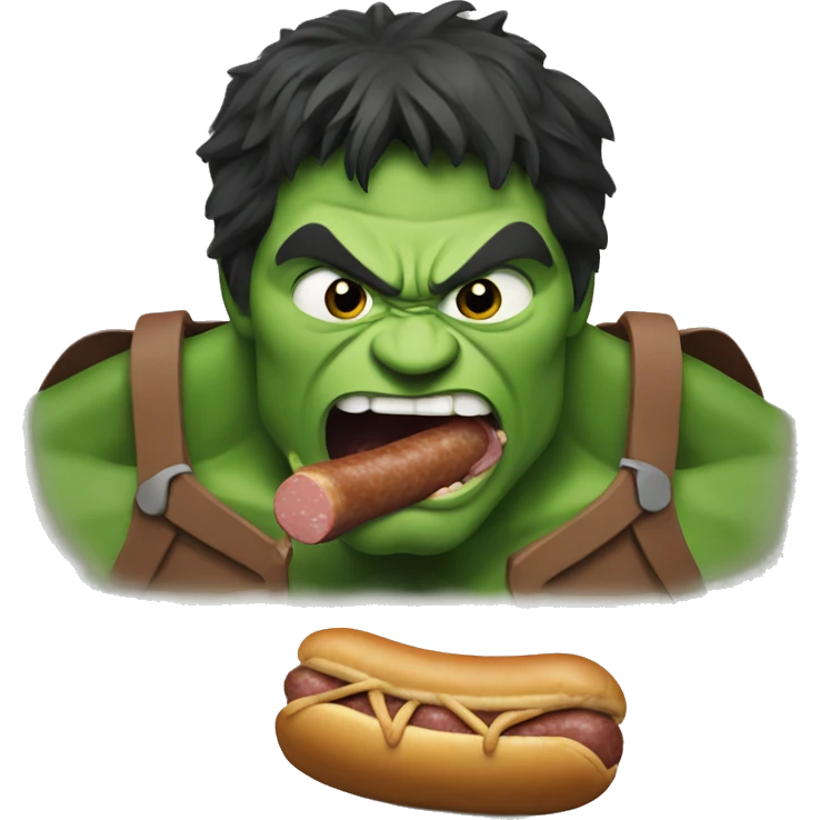 incredible hulk eating a sausage  emoji