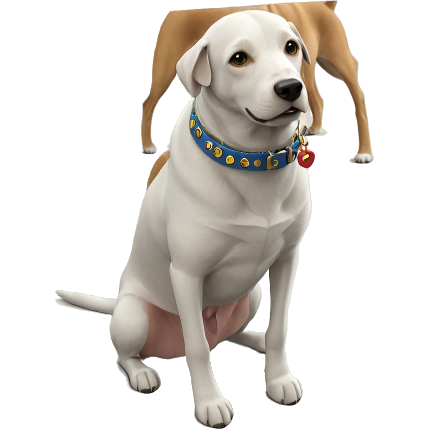 realistic dog with collar emoji