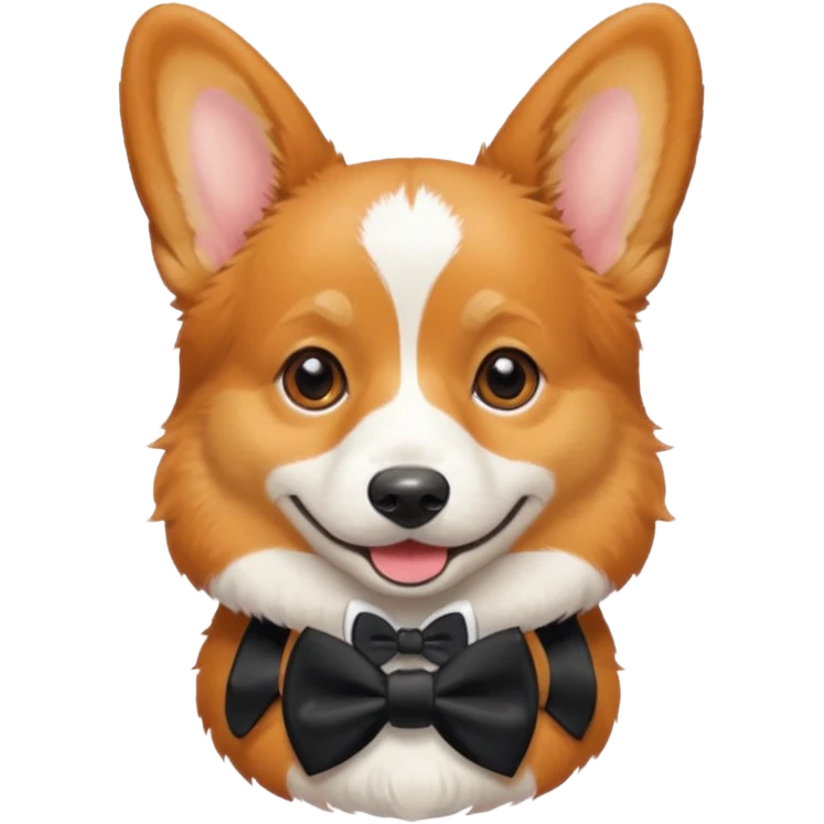 Corgi with black bow tie, half body emoji