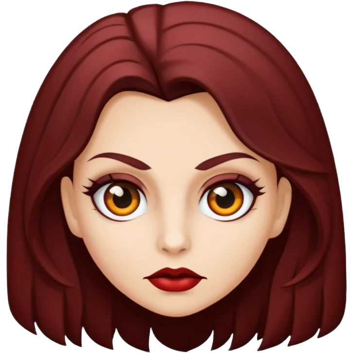 Uma vampira branca com olhos castanhos escuros e um cabelo castanho curto e repicado  emoji