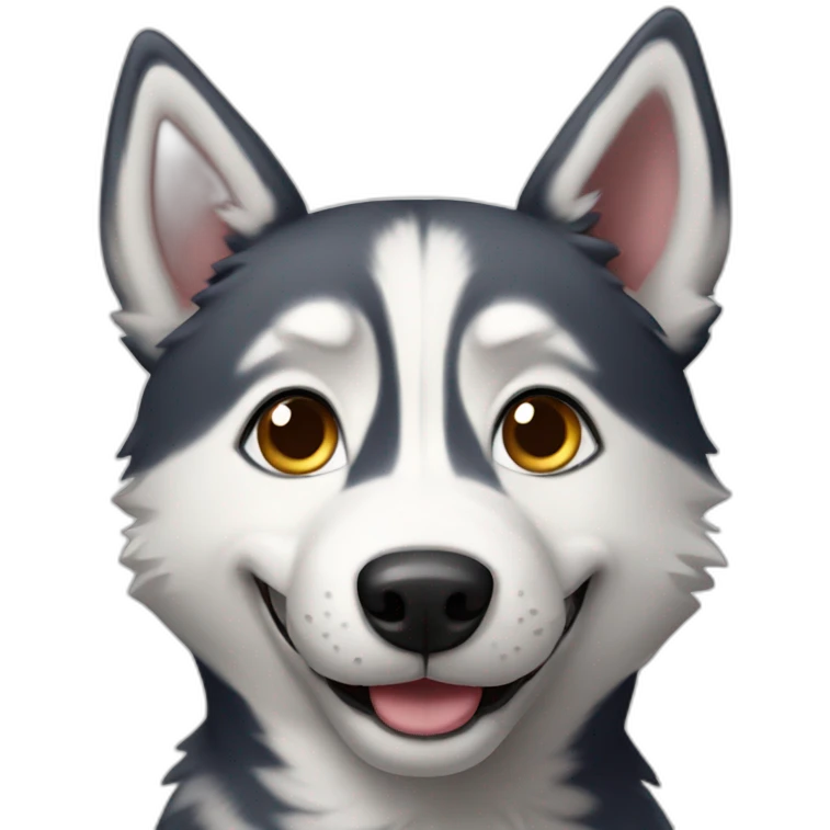 a happy husky emoji