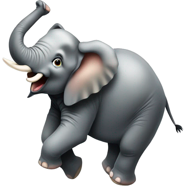 left side faceing Elephant Jumping emoji