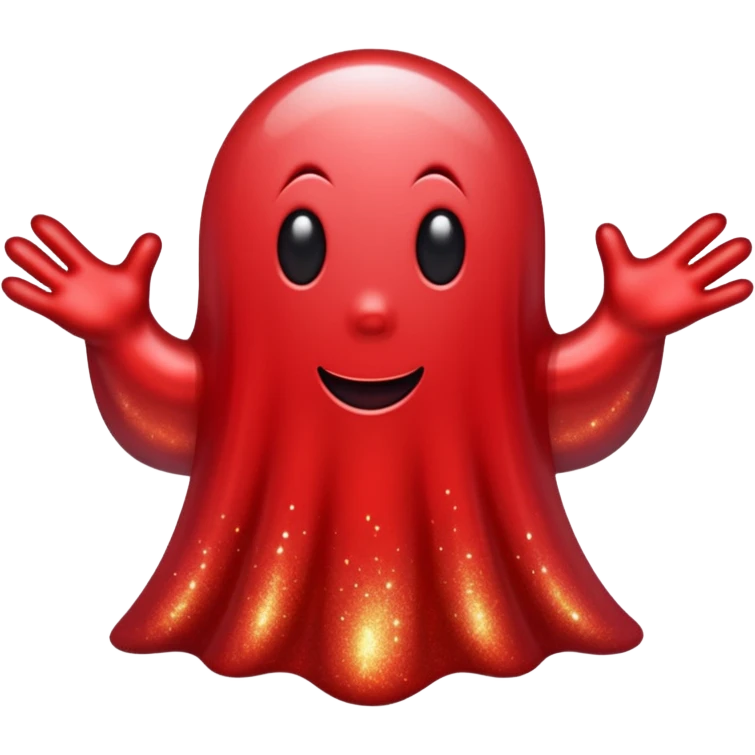 red glitter ghost emoji