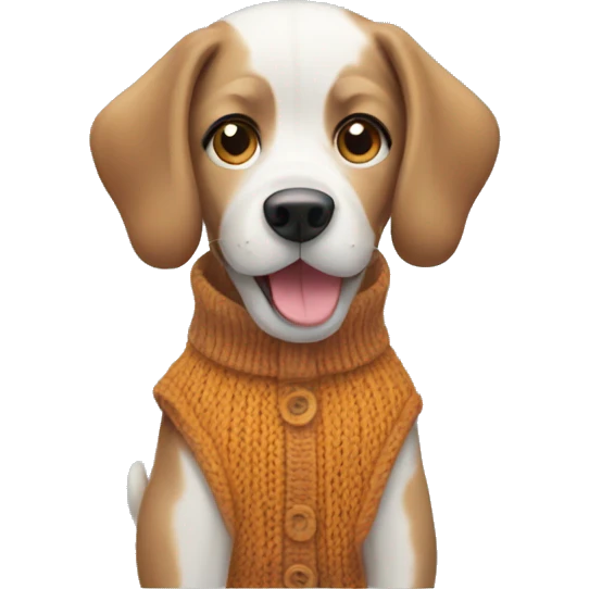 Dog wearing knit vest emoji