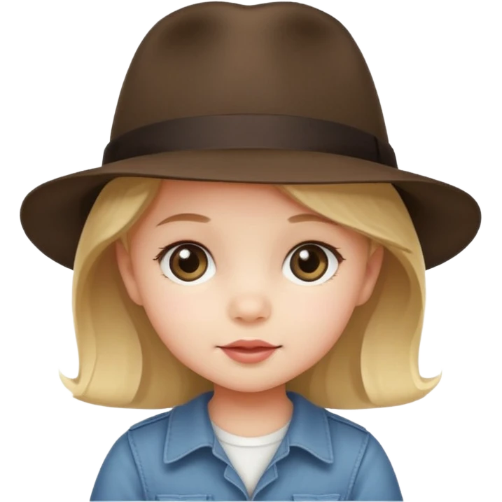 a baby girk with fedora  emoji