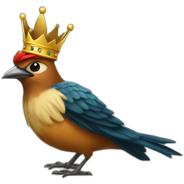 King crowned bird emoji