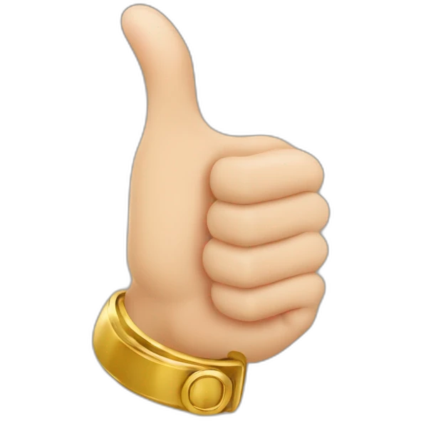 thumb up with gold rings on the fingers emoji
