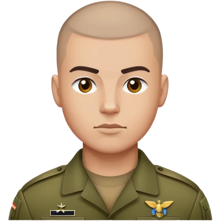 soldier with buzz cut emoji