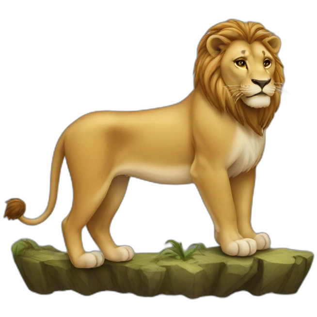 Lion et dauphin emoji