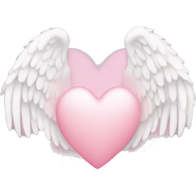 a light pink heart with angel wings  emoji