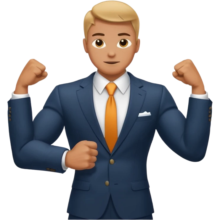 suit character flexed biceps emoji