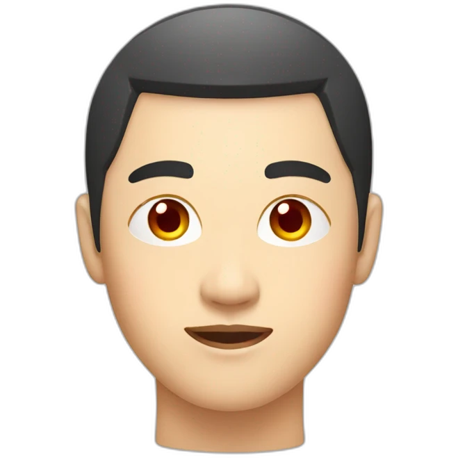 asian man's face in hachimaki with a red circle on his forehead emoji