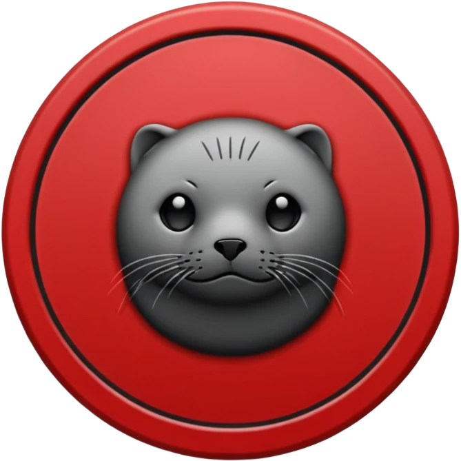 iOS sticker, summoning seal, black circle, red symbol, minimal emoji
