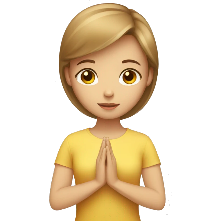 girl with light brown hair praying  emoji