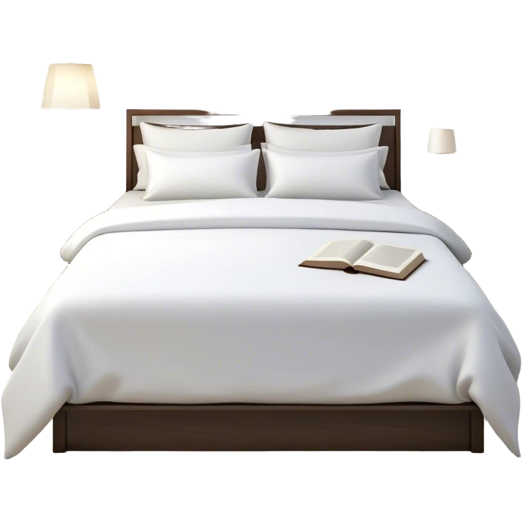A dimly lit white bedroom. The bed is neatly made, and a glass of water sits beside a book on a cozy nightstand. Soft lighting signals a peaceful wind-down, representing the calm and control that comes from reclaiming your evenings. emoji