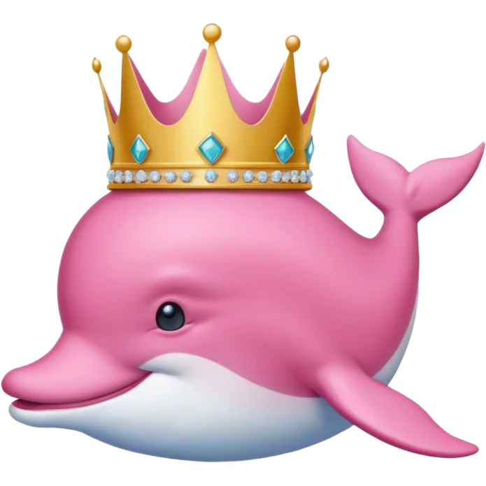 Ροζ δελφίνι γλυκουλι με στεμα  και μεταλιο emoji