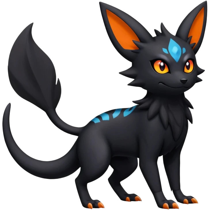 Salandit-Umbreon-Litten-Zorua-Noibat-Fakémon-hybrid-creature (full body)  emoji