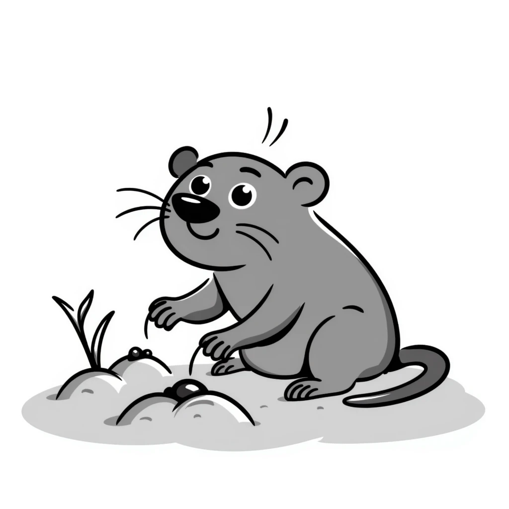 a hand drawn doodle of a mole emoji