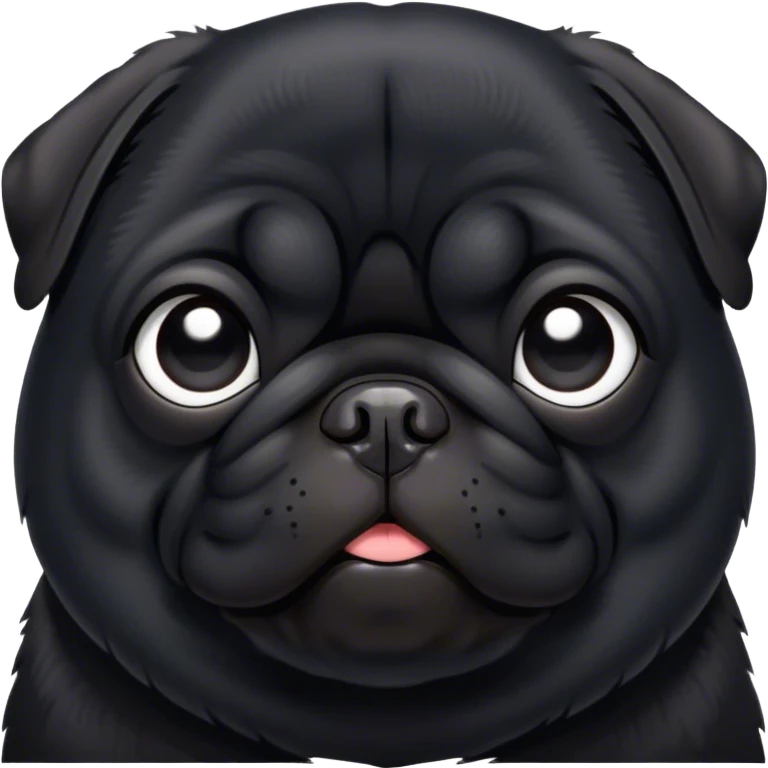 An autistic black pug emoji