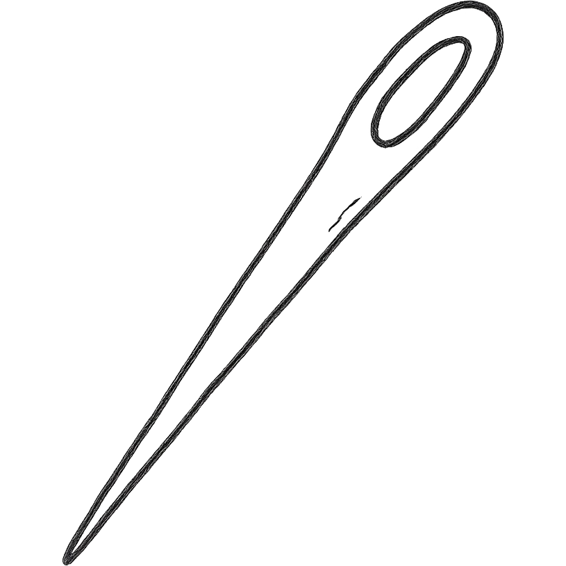 hand drawn outlined sewing needle icon emoji