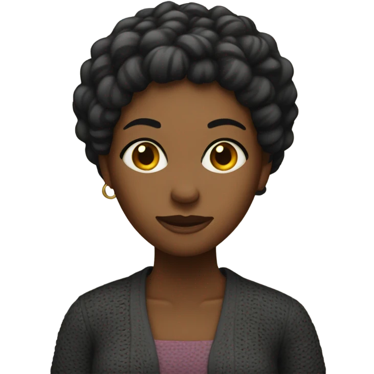 Black woman crotcheting emoji