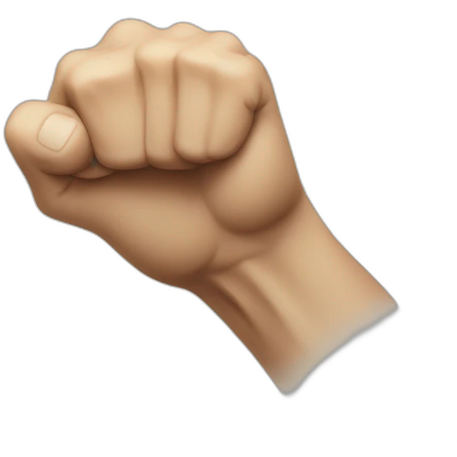 An image depicting a fist slightly angled upward, with the wrist visible up to about the elbow. emoji