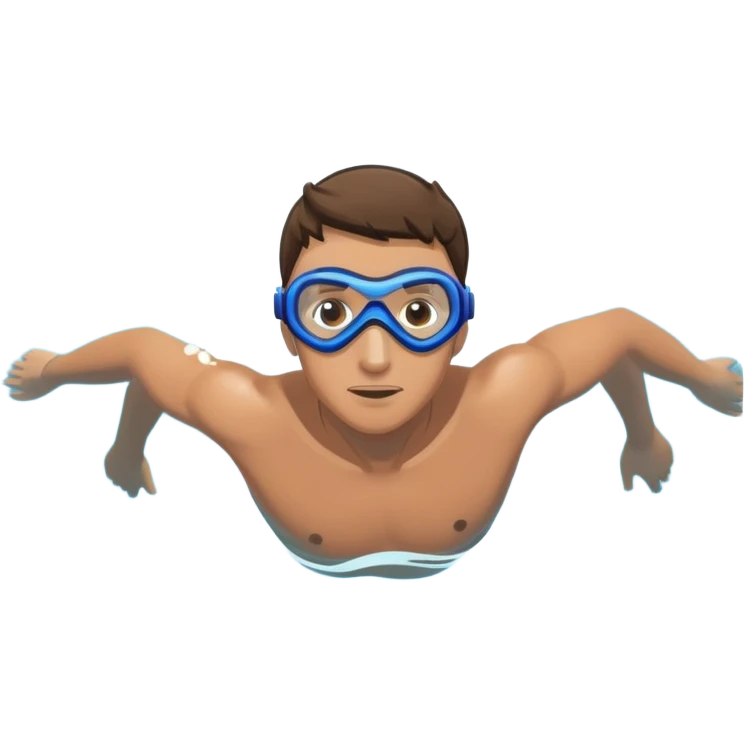 determined pool diver dives into a pool of confidence blue water  emoji