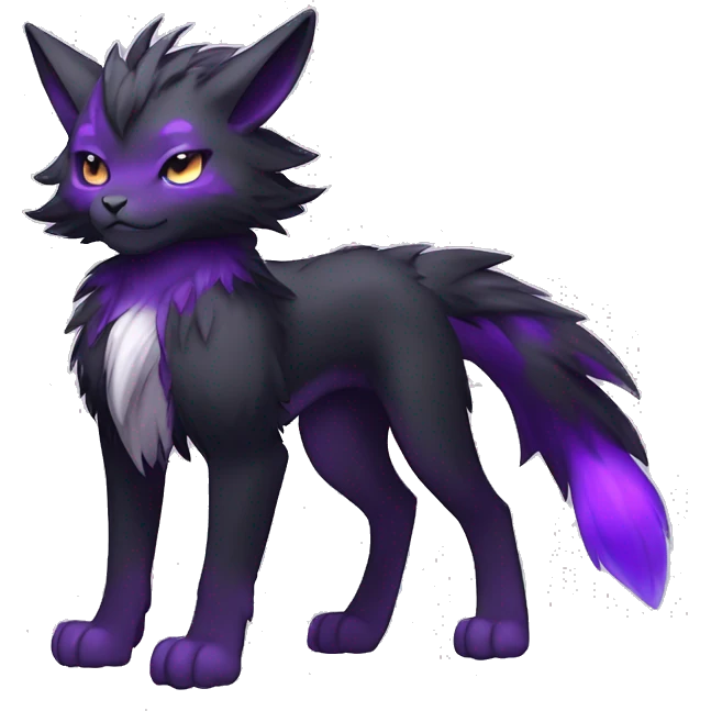 Anthro-Edgy-Cool-Black-Purple-Contrast-Colors-Fantasy-Fur-Sona-Chibi-Shiny-Fakémon-Hybrid full body emoji